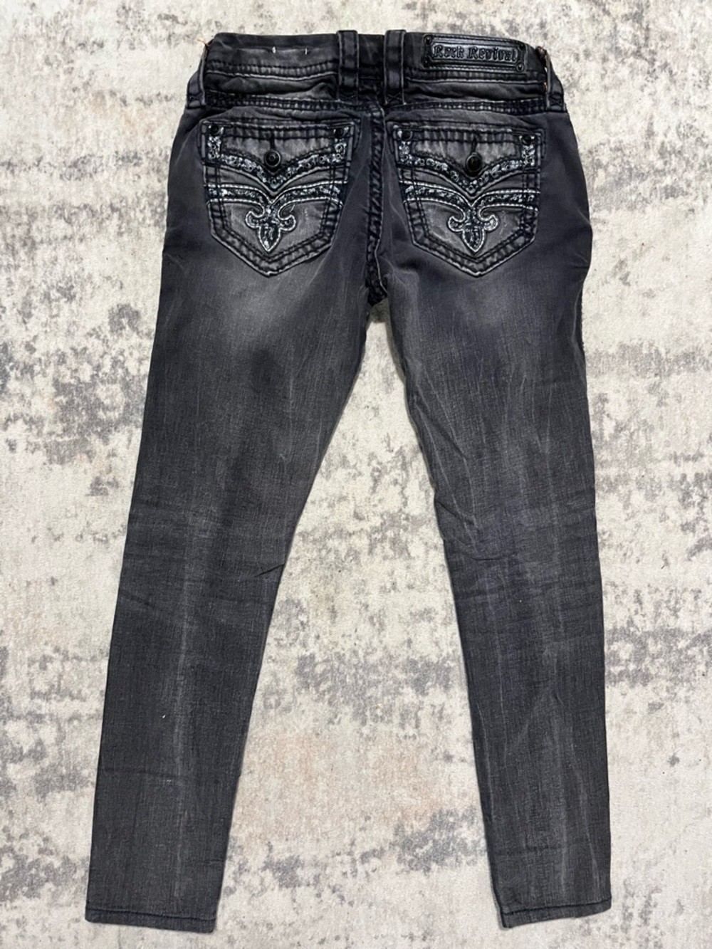 Rock Revival Women's Black Skinny Jeans with Embroidered Back Pockets
